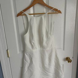 White High Neck Mini Dress